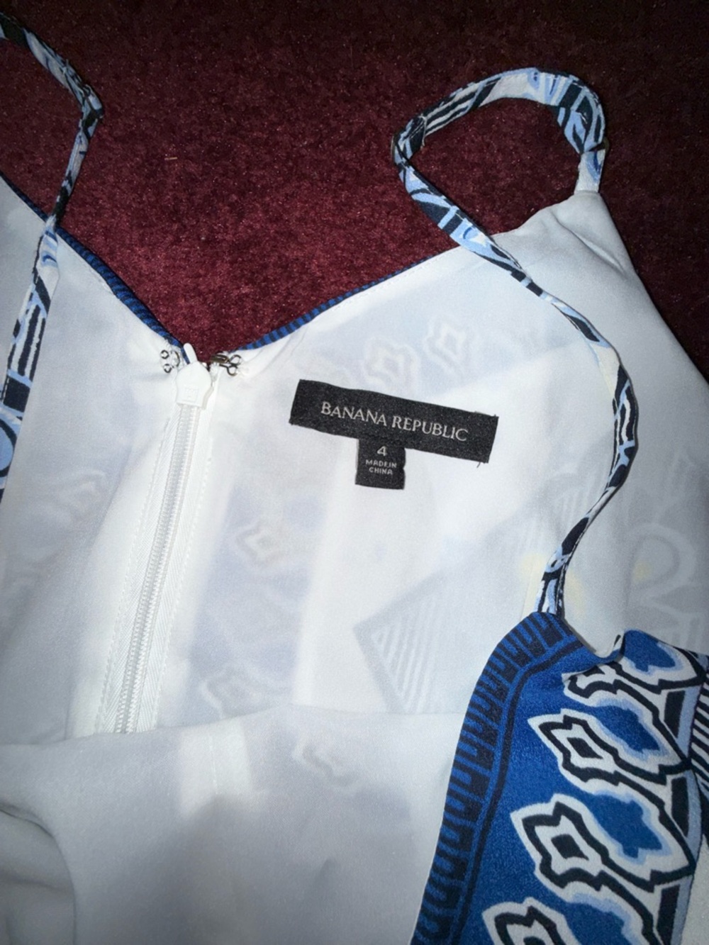 Banana Republic White, Blue & Yellow Printed Midi Dress - Picture 2 of 4